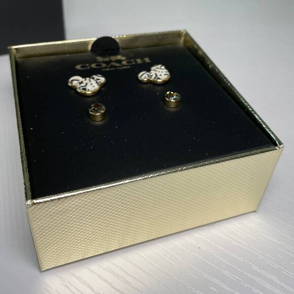 Coach X Keith Haring Disney Mickey Mouse Stud Earrings Set - Picture 2 of 7